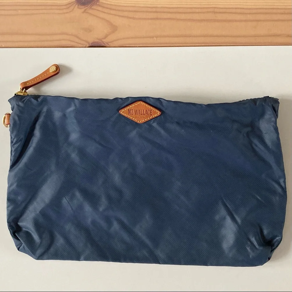 MZ Wallace Blue Pouch Sutton Cosmetic Case Bag